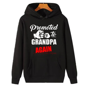 Modisches Winter-Essential: Hoodie „Wieder zum Opa befördert“ – Baby-Ankündigungs-Kapuzenpullover, Neu im Sortiment der Sweatshirts, Herrenbekleidung