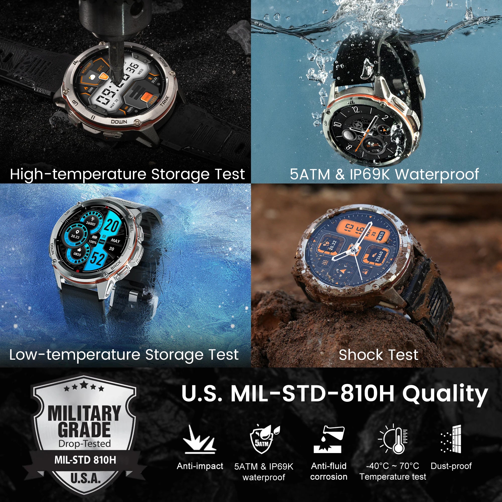 2025 KOSPET TANK T3 Ultra GPS Smart Uhr Für Männer Smartwatch Frauen 470 mAh Batterie Digitale Fitness AMOLED AOD Bluetooth uhren