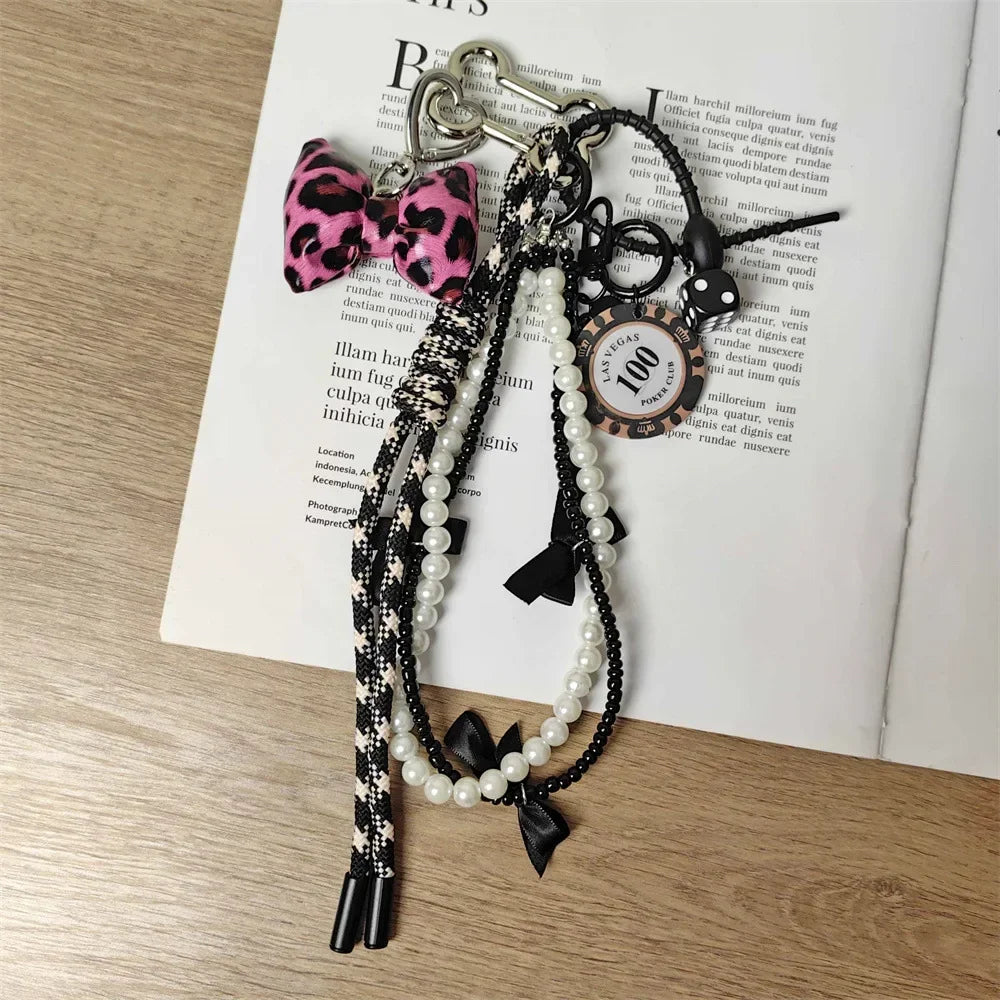 Luxus Taschenanhänger DIY Vielseitiges Geflechtseil Y2k Seil Geldbörsenanhänger Trendige Taschenanhänger Niedlicher Schlüsselanhänger Ästhetisches hängendes Ornament