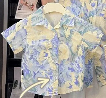 Urlaub Look Familie passende Kleidung Urlaub Mutter Tochter Mädchen Kittel Kleid Papa Sohn Blumen hemden Schwester Bruder Zwillinge Kleidung