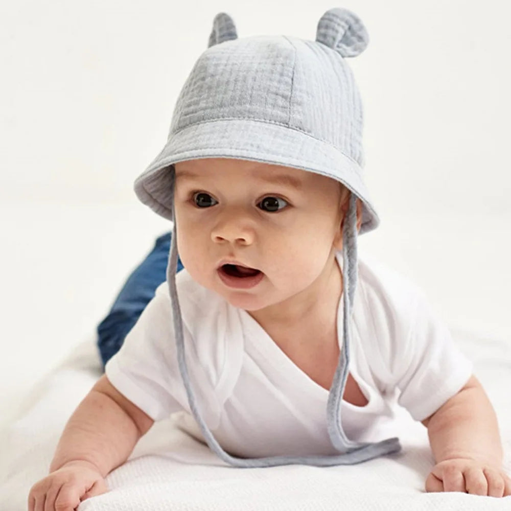 Musselin Baby Sommer Hut Neugeborenen Kappe Baumwolle Baby Sonnenhüte für Mädchen Jungen Säugling Eimer Hut für Kleinkind Zubehör 3-12M