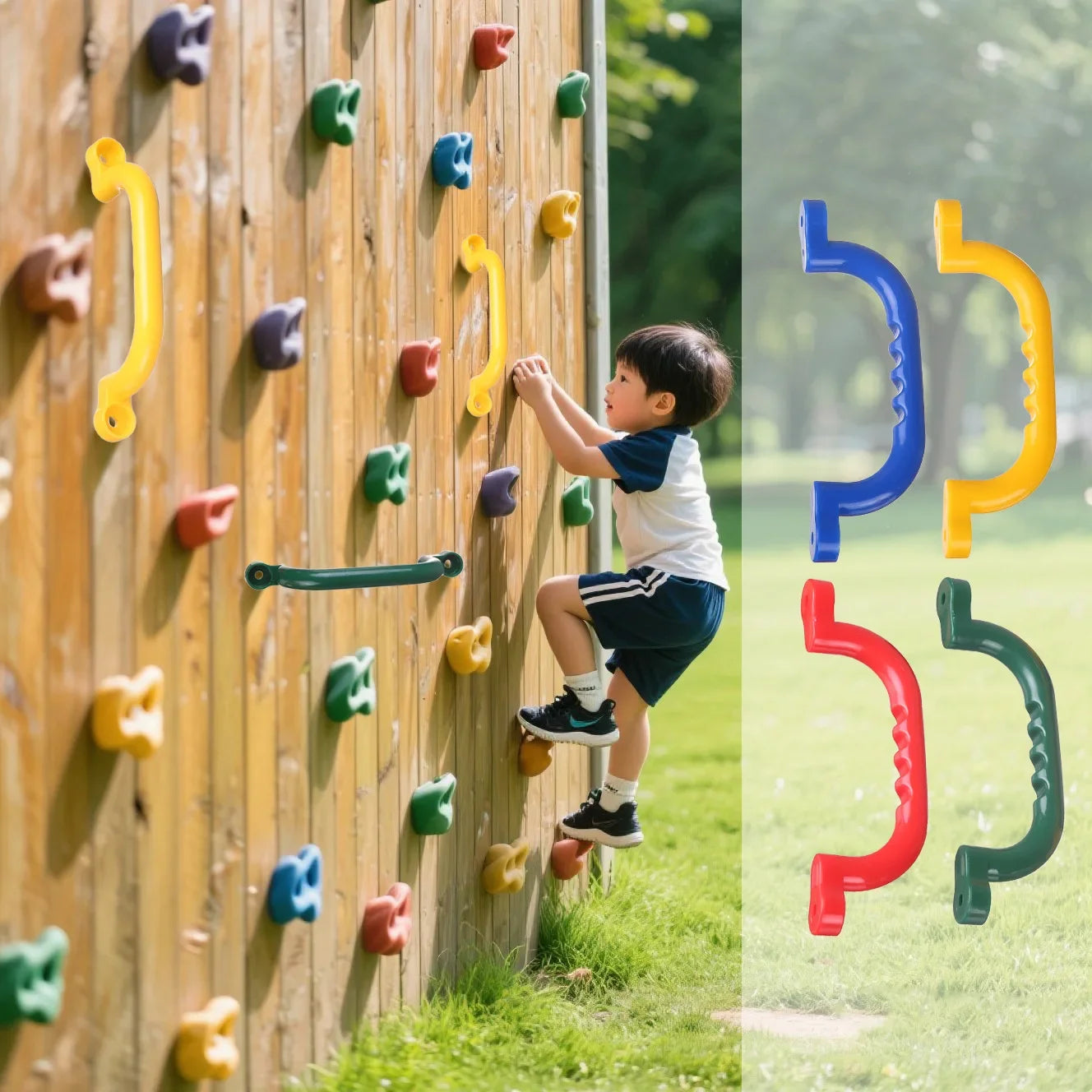 Bunte Kinder-Kunststoff-Griffstücke für Spielplatz-Zubehör, Spielhaus, Dschungelgymnastik, Garten, Baumhaus, Klettergerüst-Teile