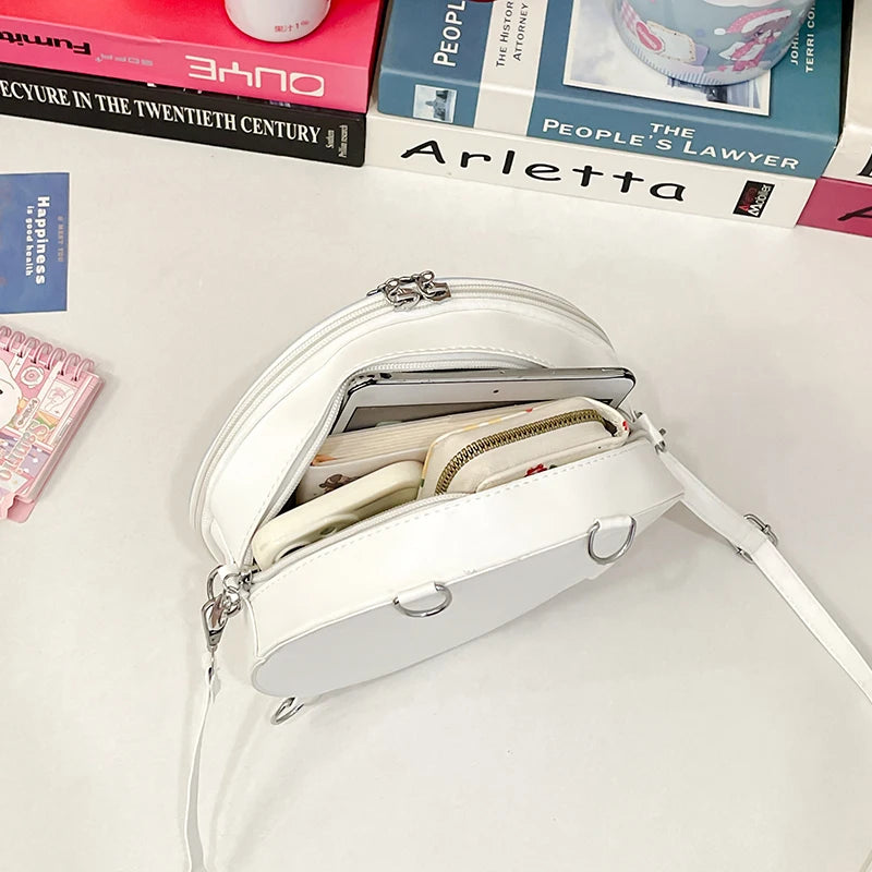 2025 neue süße Y2k ästhetische Umhängetaschen Frauen Kawaii Mode lässig Rucksäcke trendige transparente Reise Umhängetasche Ita Taschen