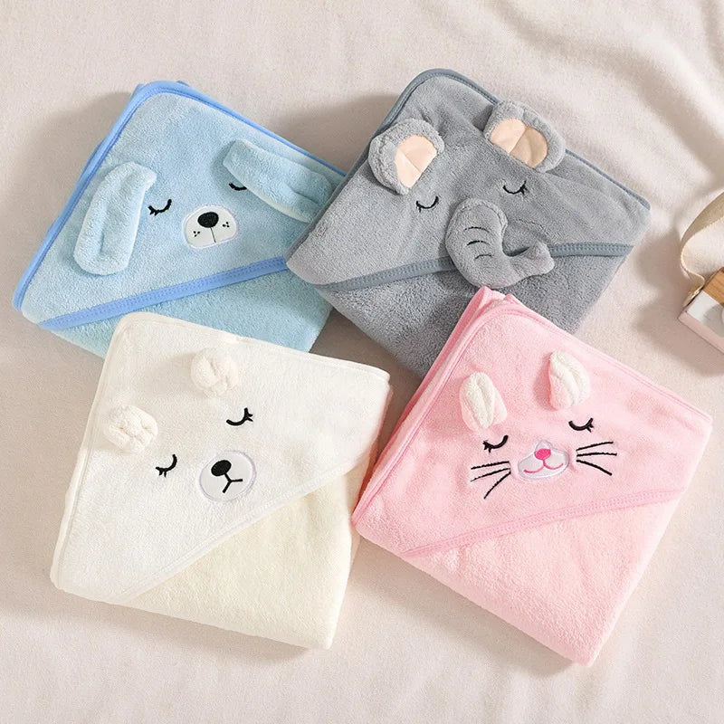 Kleinkind Bademantel Säuglings Bad Handtuch Junge Mädchen Decken Swaddle Mit Kapuze Cartoon Korallen Fleece Handtuch Decke Neugeborenen Kinder Bettwäsche