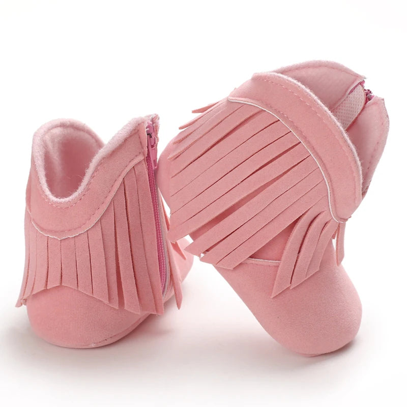 Winterstiefel für Babys, Jungen und Mädchen, 0–12 Monate, Western-Denim, Lauflernschuhe, warm, lässig, modisch