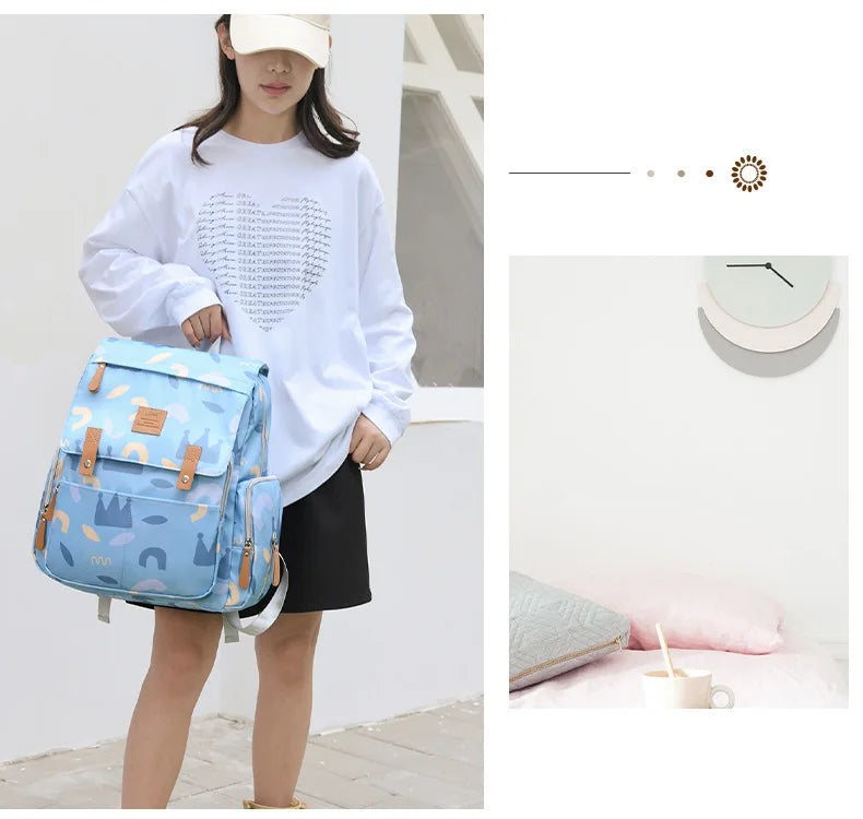 Mama Tasche Nylon gedruckt Mode multifunktion ale Mutter und Baby Taschen gehen Baby Reisen große Kapazität Mutter Tasche Wickelt aschen bebe