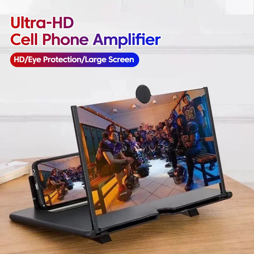 12/10 inch Phone Screen Magnifier Phone Holder Mobile Phone HD Portable Phone Screen Video Magnifier Stand Bracket