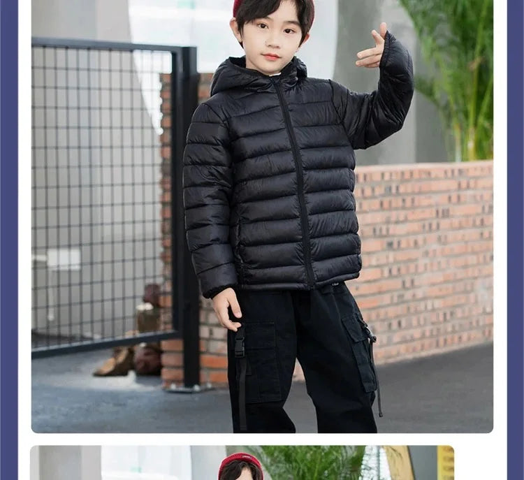 Herbst Winter Teen Jungen Mädchen wärmen Daunen jacke Kinder Baumwolle Oberbekleidung neue Mode Kapuze Reiß verschluss Mäntel 3-12 Jahre Kinder kleidung