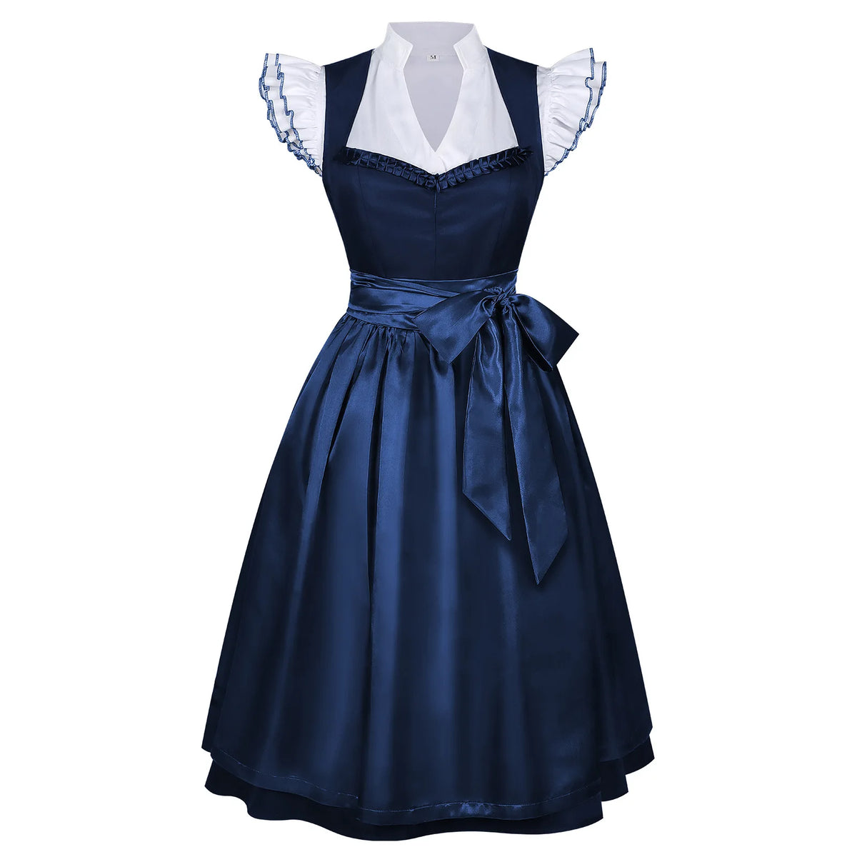 Damen-Dirndlkleid im mittelalterlichen Stil, deutsches Oktoberfest- und bayerisches Kleid mit Oberteil und Schürze, Kostüm für Halloween, Übergrößenkleid