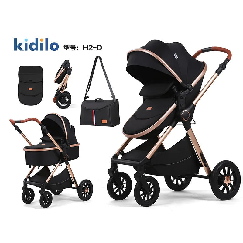 Lazychild Kinderwagen, multifunktionaler Schlafkorb, Kinderwagen zum Sitzen oder Liegen, neuer Kinderwagen mit hoher Landschaft