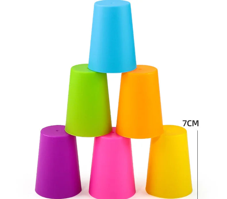 Montessori Spielzeug Mini Stapel Tasse Spiel Mit Karte Pädagogische Intellektuelle Aufklärung Farbe Erkenntnis Logik Training Kinder