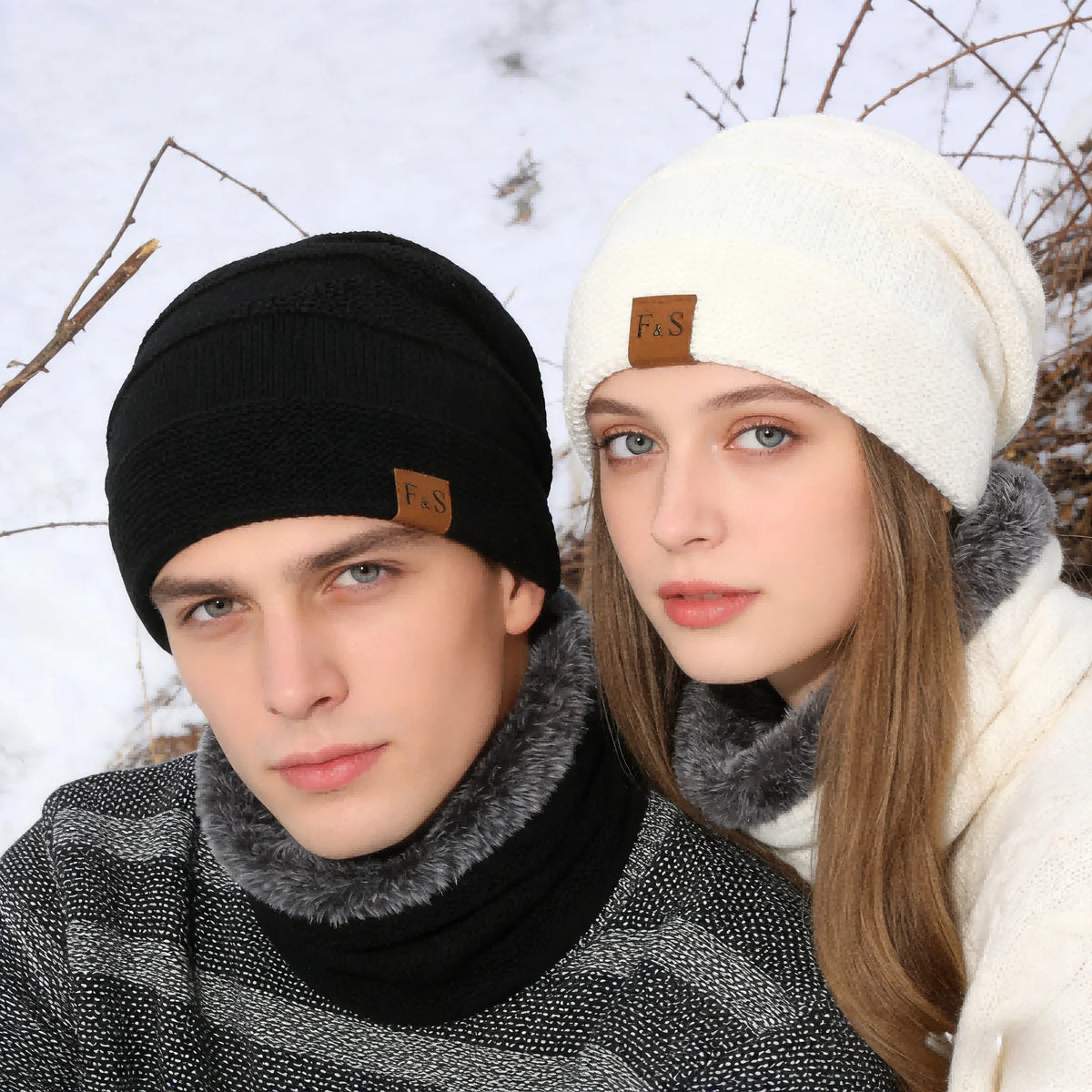 Neue Unisex Slouchy Winter Hüte Hinzufügen Pelz Gefüttert Männer Und Frauen Warme Beanie Cap Casual Label Decor Winter Gestrickte Hüte