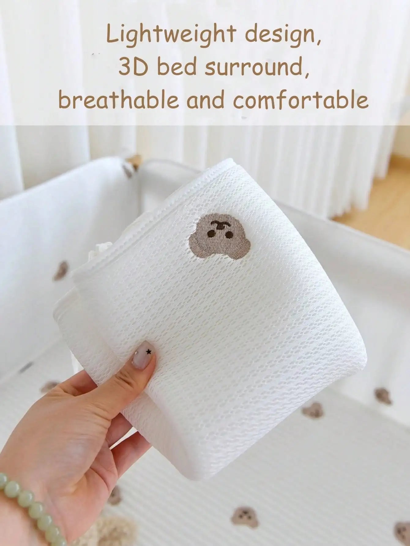 Atmungsaktiver Babybett-Stoßschutz, Babyzimmer-Dekoration, Schutz für Babyköpfe, Kollisionspräventionsausrüstung, Babybettwäsche