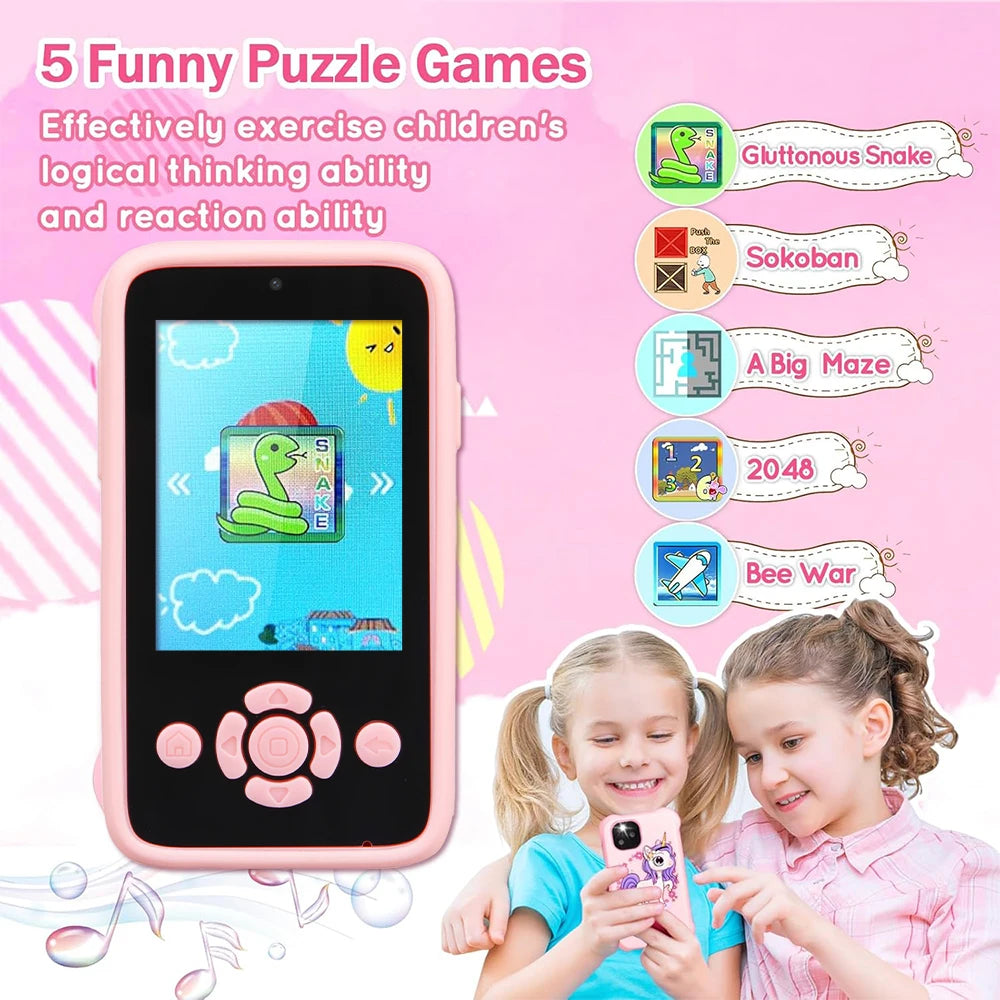 Kinder Telefon Kamera Spielzeug MP3 Musik Player Puzzle Spiele Kleinkind Lernen Spielzeug für Mädchen Jungen Alter 3-10 Geburtstag geschenke Mit 32G