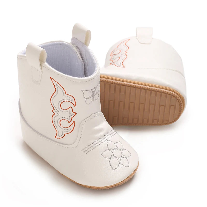 Winterstiefel für Babys, Jungen und Mädchen, 0–12 Monate, Western-Denim, Lauflernschuhe, warm, lässig, modisch