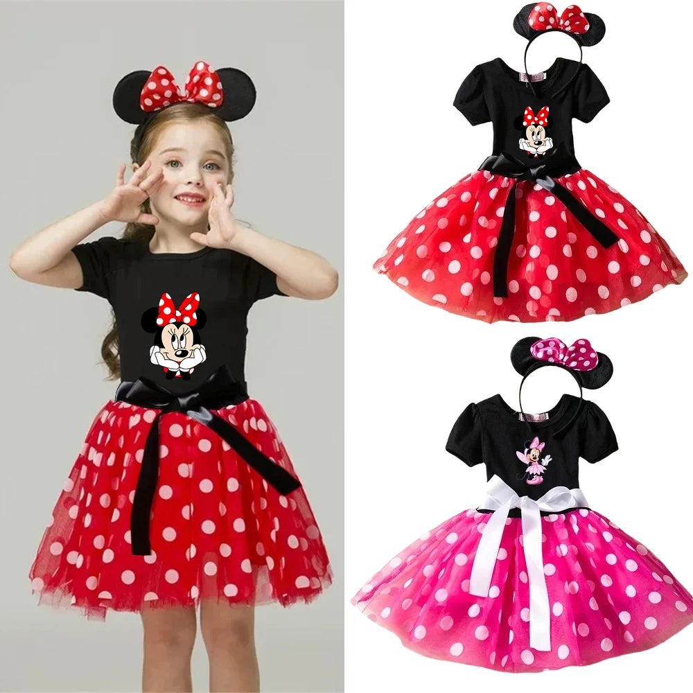 Mickey Minnie Mouse Baby Mädchen Cosplay Kostüm Kinder Fancy Polka Dot Kleid Prinzessin Kleid Kinder Geburtstag Party Kleidung Geschenk