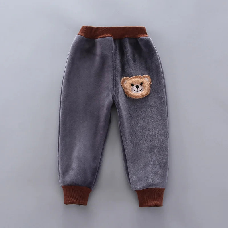 Kinder Cartoon Kleidung Sets Winter Herbst Jungen Mädchen Baumwolle Dicke Warme Mit Kapuze Pullover Nette Bär 3Pcs Kinder Anzüge 0-4 jahre