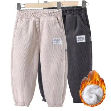 Winter Jungen warme Hosen große Kinder dick plus Samthose Kinder gepolsterte Baumwolle lange Hosen Herbst Teen lässige Cordhose