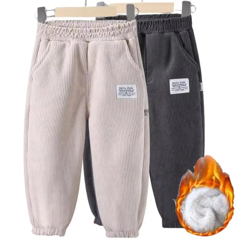 Winter Jungen warme Hosen große Kinder dick plus Samthose Kinder gepolsterte Baumwolle lange Hosen Herbst Teen lässige Cordhose