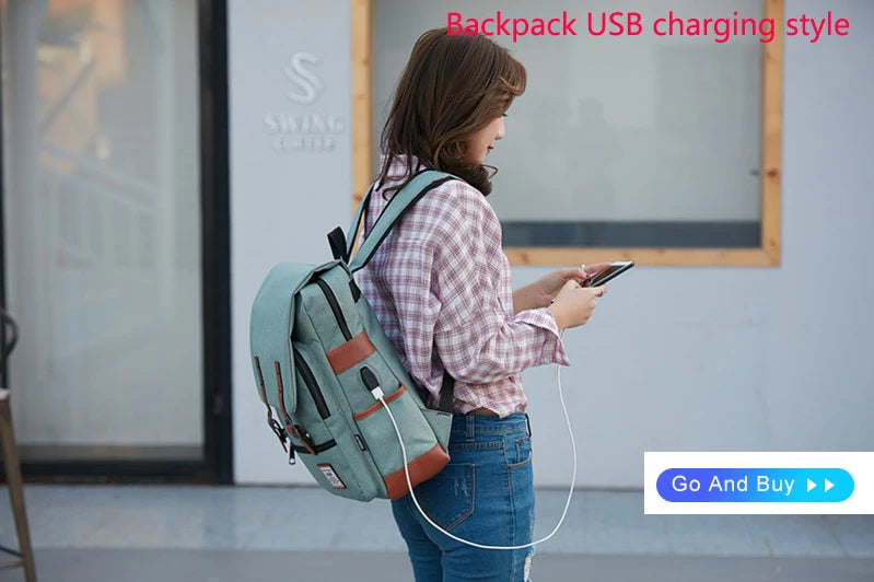 Teens Vintage Canvas Laptop Backpack