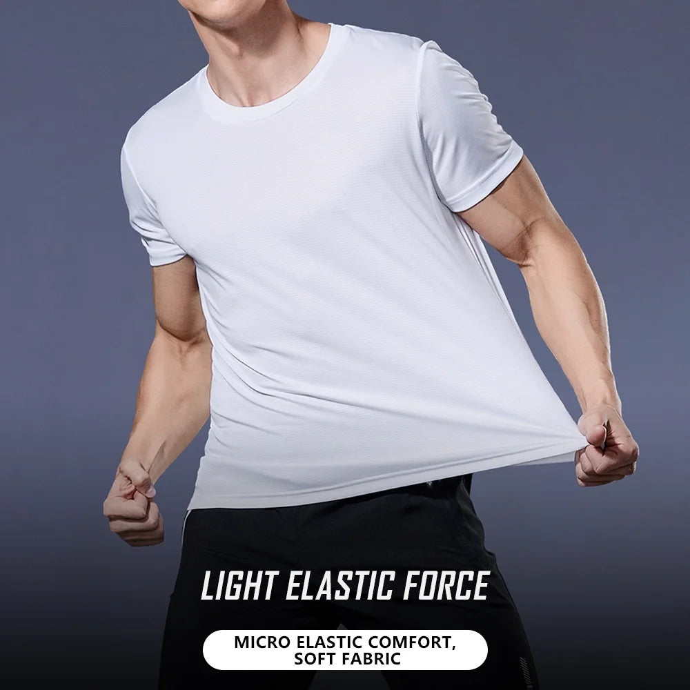 Men's Quick Dry Short Sleeve Gym Running Moisture Wicking Crew Neck T-Shirt Workout Exercise Gym Sports Shirt Tops Lightweight