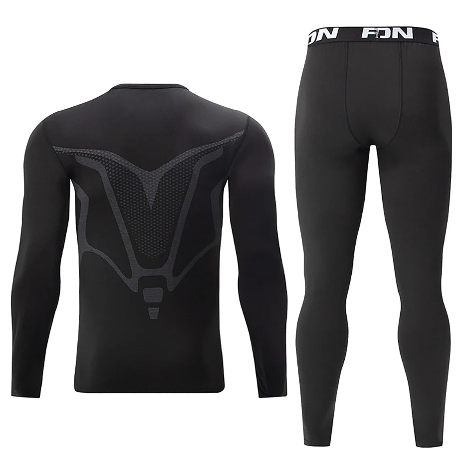 2/4-teiliges Herren-Unterwäscheset für Herbst/Winter, Schwarz, Langarm, für Jugendliche, Fitness, Laufen, Sportshirt, Lässige Stretchhose