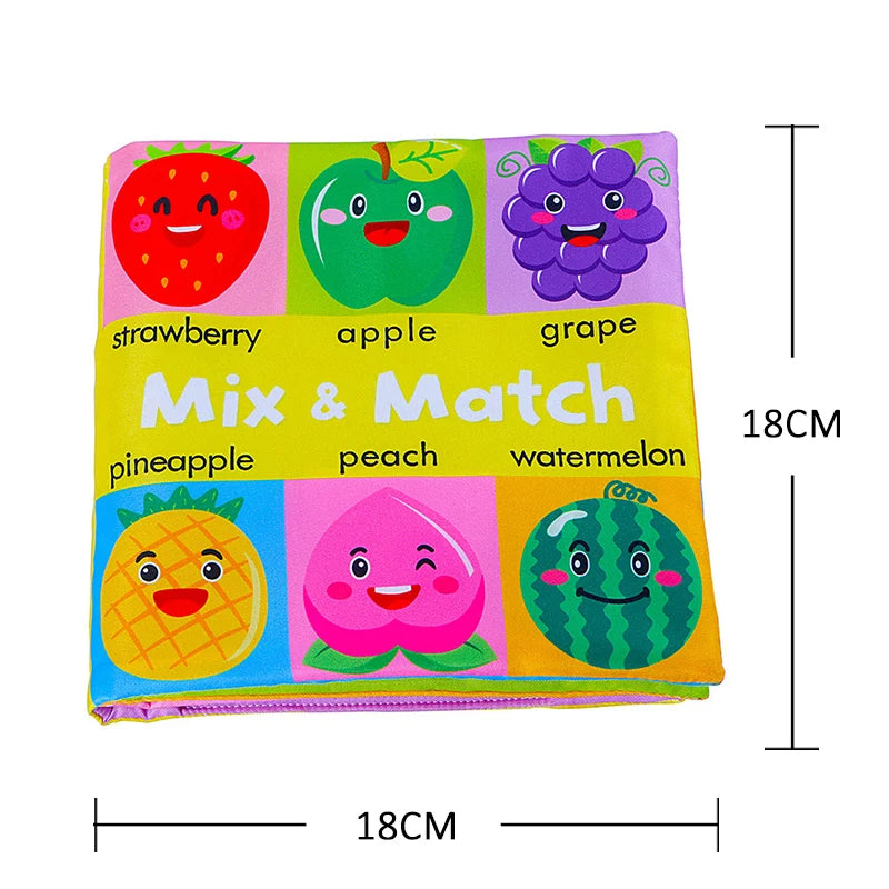 Weiche Babybücher, 3D-Touch-Feeling, kontrastreiches Stoffbuch, sensorisches frühes Lernen, Kinderwagenspielzeug für Kleinkinder, Geschenke von 0–12 Monaten