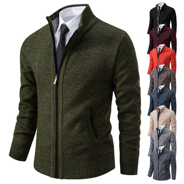 Herbst Und Winter New Jersey männer Casual Sport Mantel Einfarbig Stehkragen Wullover Greifen Fleece Warm Zipper Strickjacke