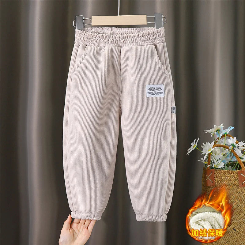 Winter Jungen warme Hosen große Kinder dick plus Samthose Kinder gepolsterte Baumwolle lange Hosen Herbst Teen lässige Cordhose