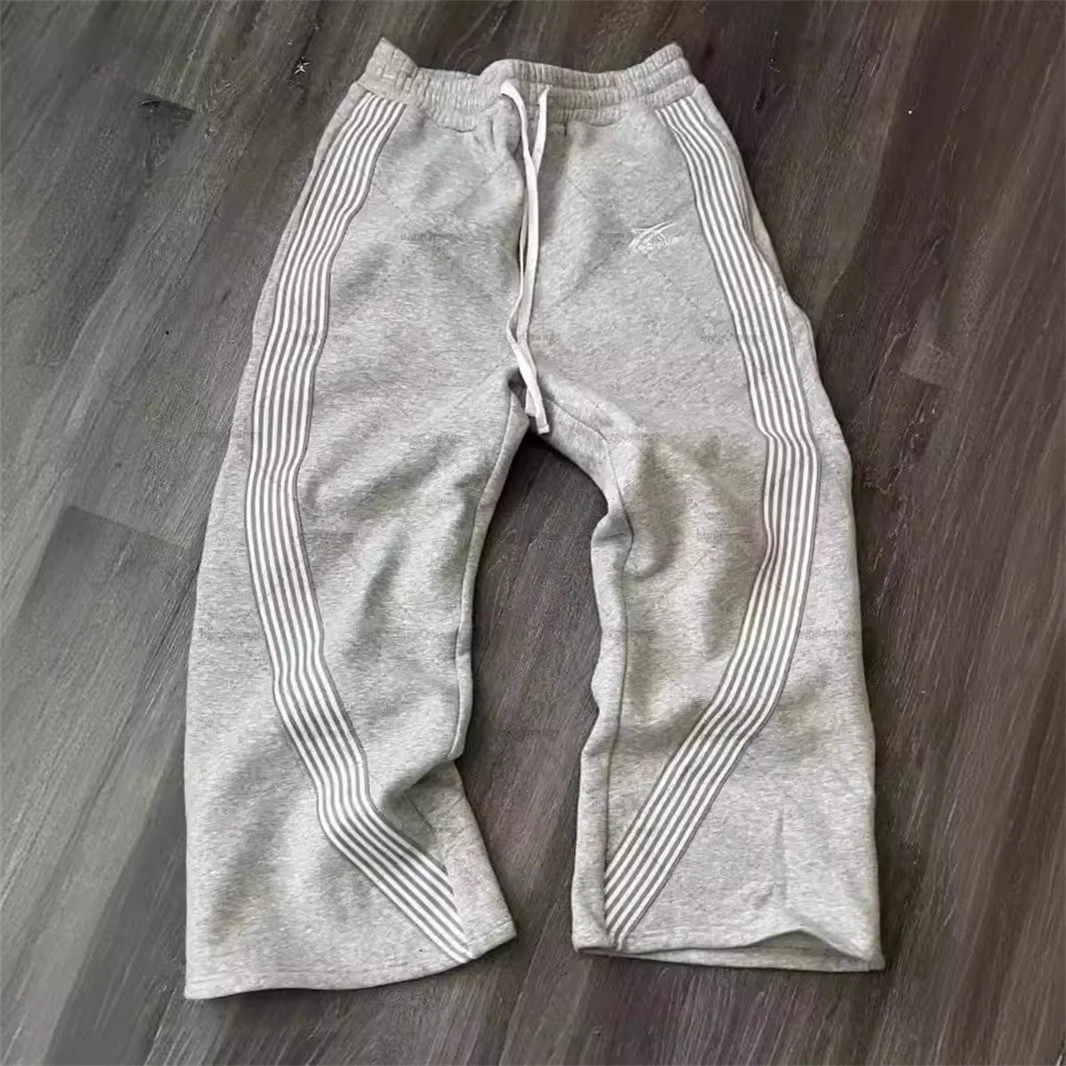 Y2k Graue Freizeithose Vintage Funktionelle Taktische Herren Damen Premium Jogging Hose mit weitem Bein Kordelzug Streetwear Jogginghose