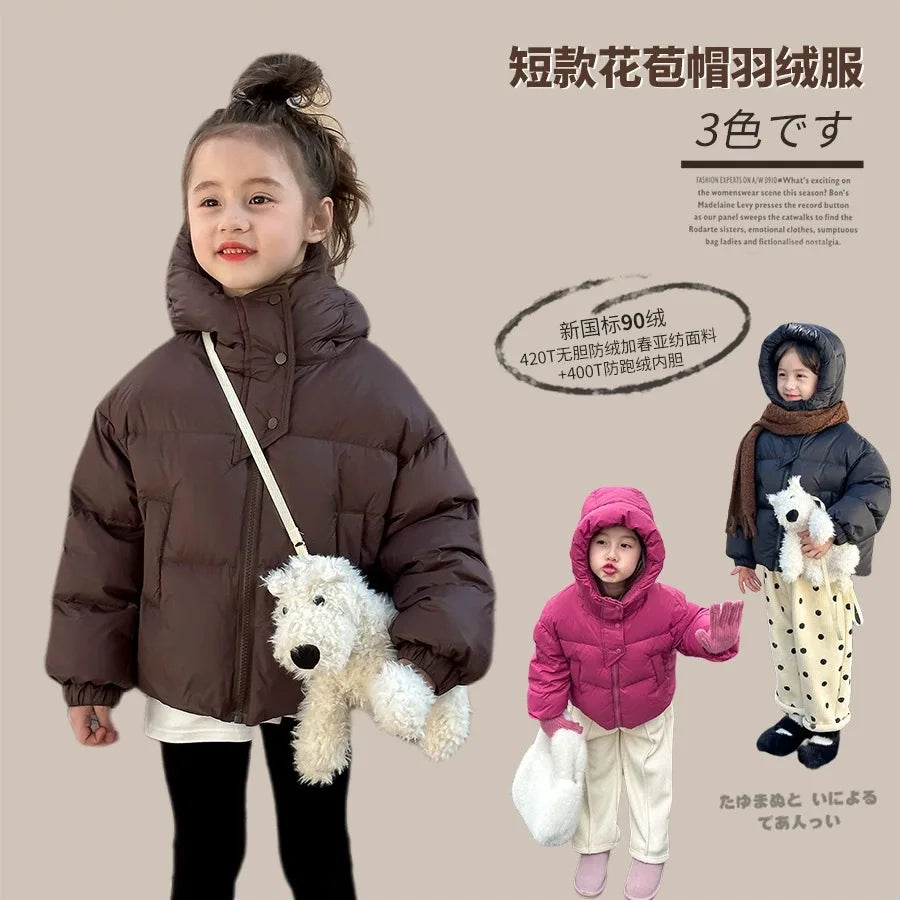 3 4 5 6 8 10 12 Jahre Mädchen Jacke Herbst Winter Neue Einfarbig Dicke Warme Mit Kapuze Zipper Mantel für Teen Kinder Daunen Baumwolle Outwear