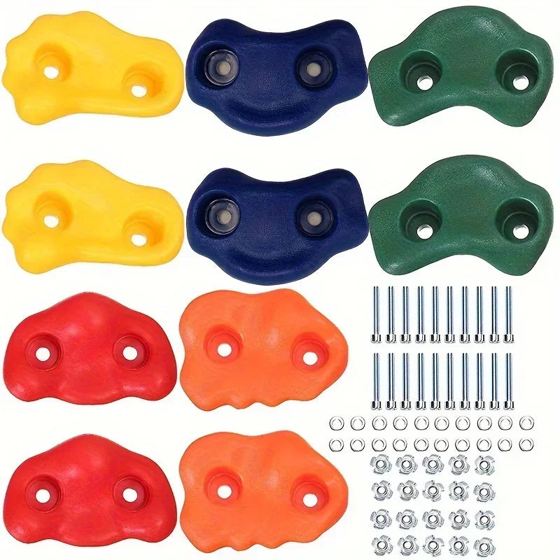 Kinder-Kletterwand-Steine DIY Klettergriffe für Kinder Bunte Plastik-Steine Langlebige Indoor-Outdoor-Spielplatzausrüstung