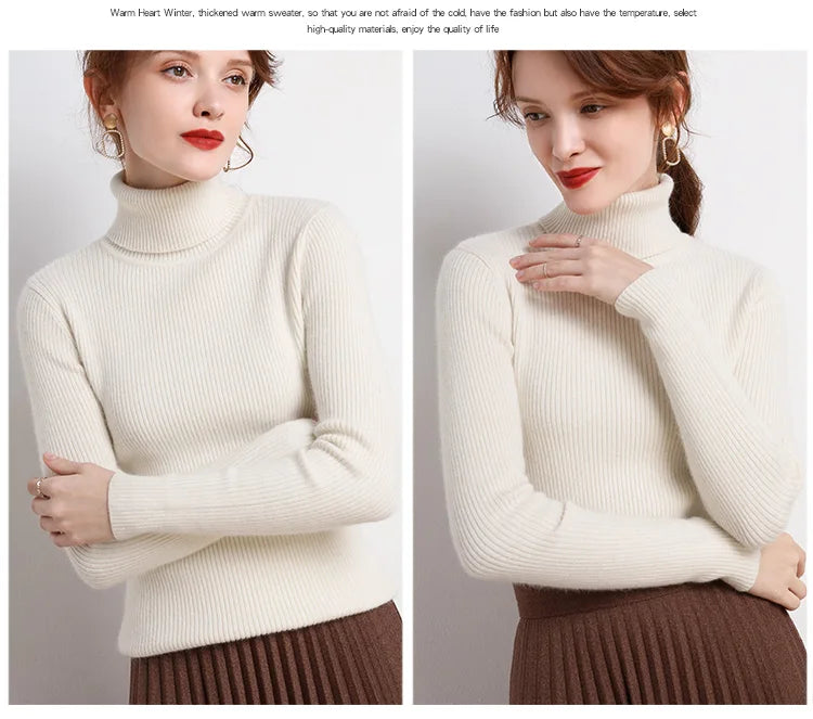 Heliar Damen-Herbstpullover mit Rollkragen, gestrickte, weiche Pullover, Kaschmirpullover, einfache, weiche Pullover für Damen, 2026, Herbst und Winter