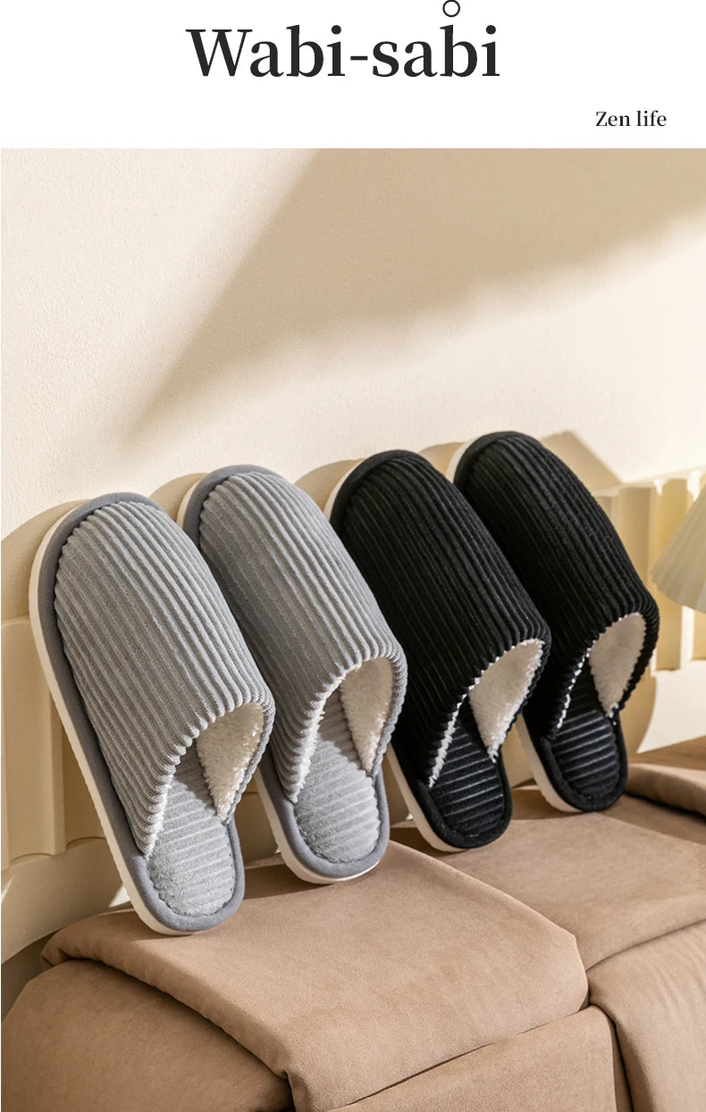 Winter warme Plüsch Herren Hausschuhe rutschfeste weiche Schuhe Komfort flache Ferse Indoor Schlafzimmer Paar Hausschuhe für Zuhause Schuhe im Herbst