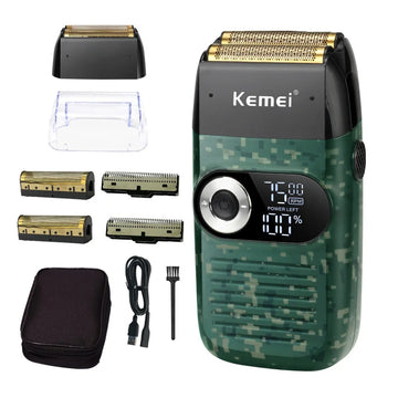 Kemei Electric Shaver for Men Rechargeable Beard Trimmer Electric Razor Floating Barber Hair Clipper Facial Care Shaving Machine