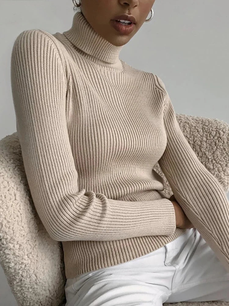 Heliar Damen-Herbstpullover mit Rollkragen, gestrickte, weiche Pullover, Kaschmirpullover, einfache, weiche Pullover für Damen, 2026, Herbst und Winter