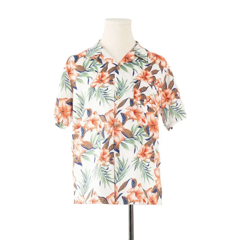 Family Look Vacation Beachwear Mother Daughter Sleeveless Dress Dad Son Matching Floral Shirt Set Parent-Child Holiday Outfits