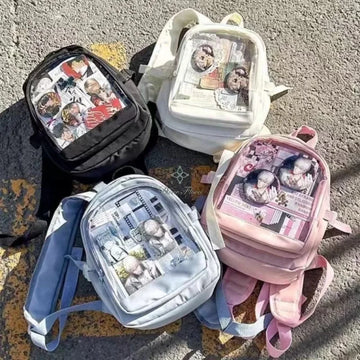 Y2K Nette Mini Rucksack Frauen Kawaii Ita Tasche Süße Mädchen Transparent Rucksack DIY Persönlichkeit Display Rucksack Lolita Schulter Tasche