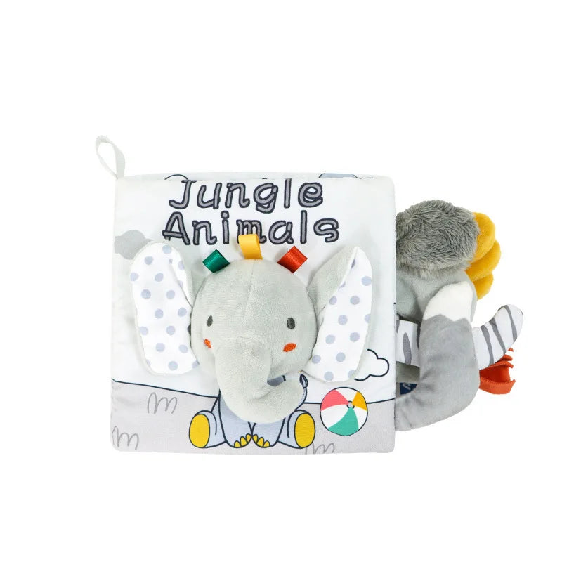 Weiche Babybücher, 3D-Touch-Feeling, kontrastreiches Stoffbuch, sensorisches frühes Lernen, Kinderwagenspielzeug für Kleinkinder, Geschenke von 0–12 Monaten