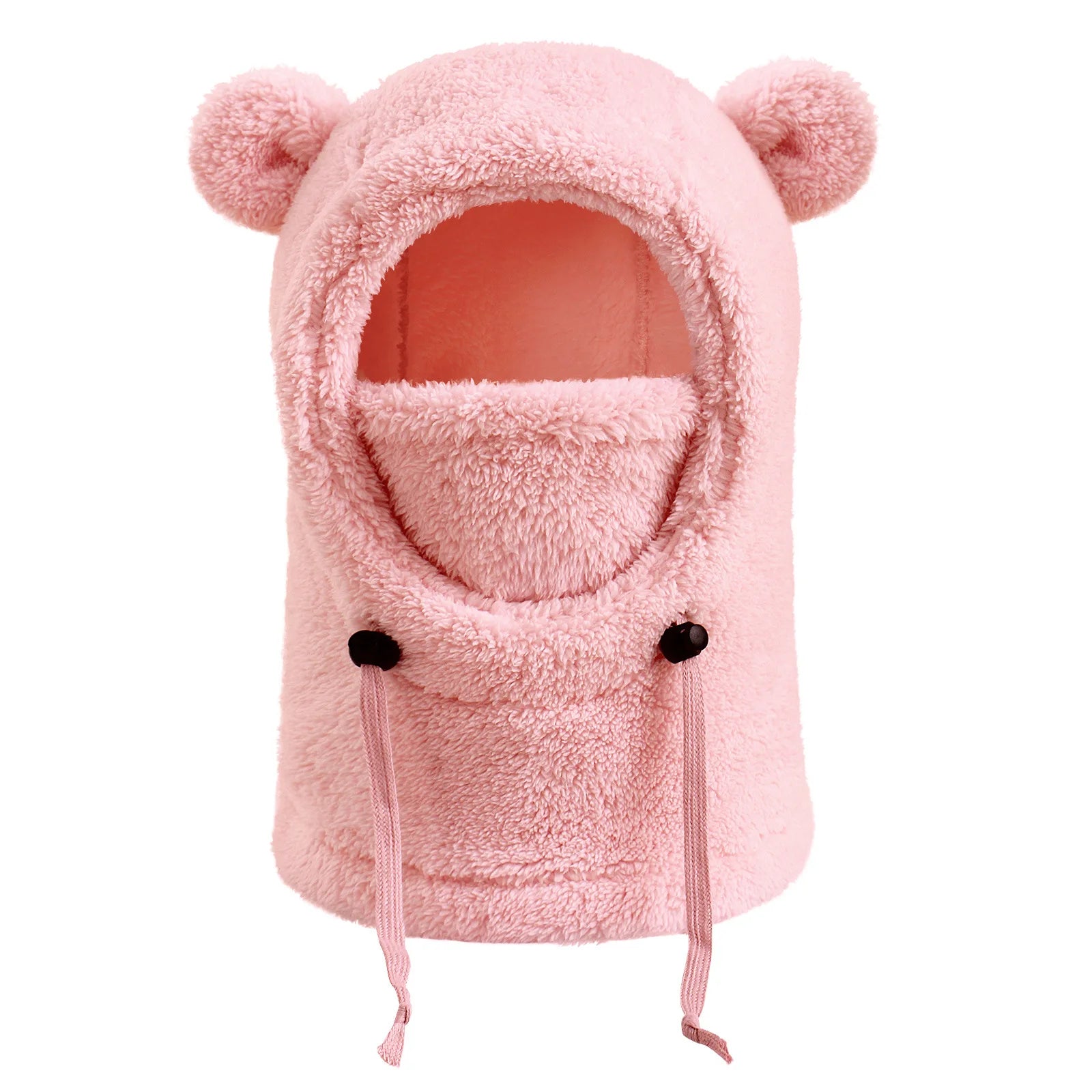Bärenohren Kapuze Herren und Damen Herbst Winter Polyesterfaser Halstuch und Maske Integrierte Mütze Kinder warme kalte Hüte