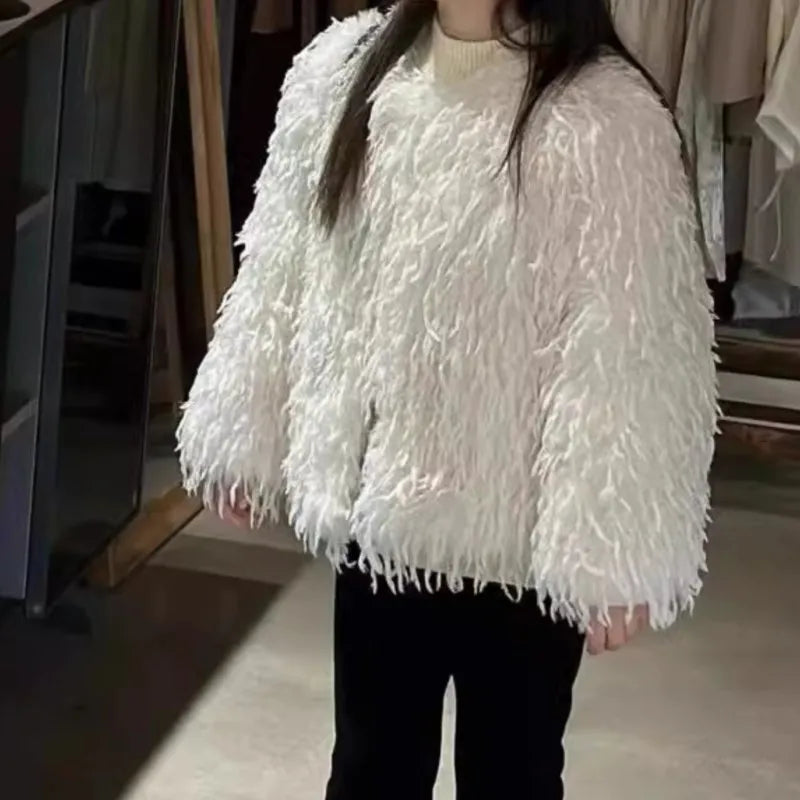 Mode Baby Mädchen Faux Pelz Jacke Dicke Outwear Infant Kleinkind Teenager Kind Winter Herbst Einfarbig Mantel Baby Kleidung 2-12Y