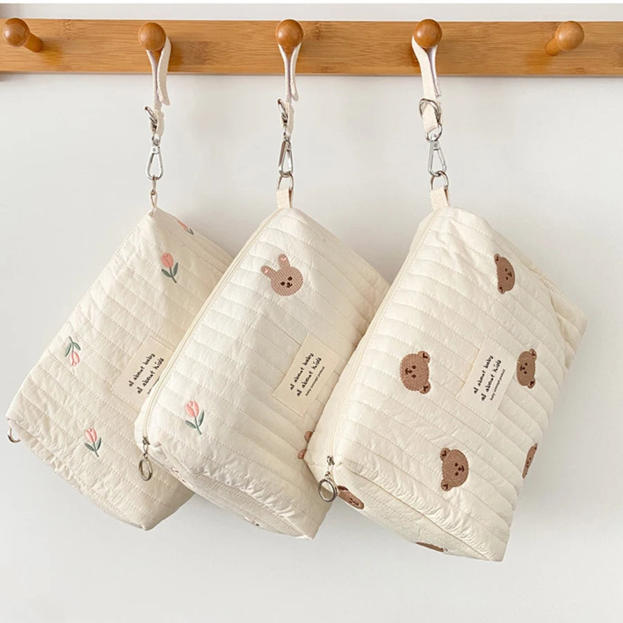Modische Wickeltasche mit Aufdruck und Stickerei, Multifunktionale Baby-Wickeltasche, Großräumiger Kinderwagen-Organizer, Reise-Mami-Tasche