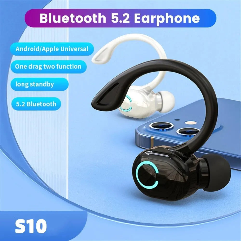 Bluetooth 5.2 Wireless Headset Einzelne Ohrbügel Ohrstöpsel Ultra Lange Akkulaufzeit Business Kopfhörer Handy Kopfhörer Ohrhörer