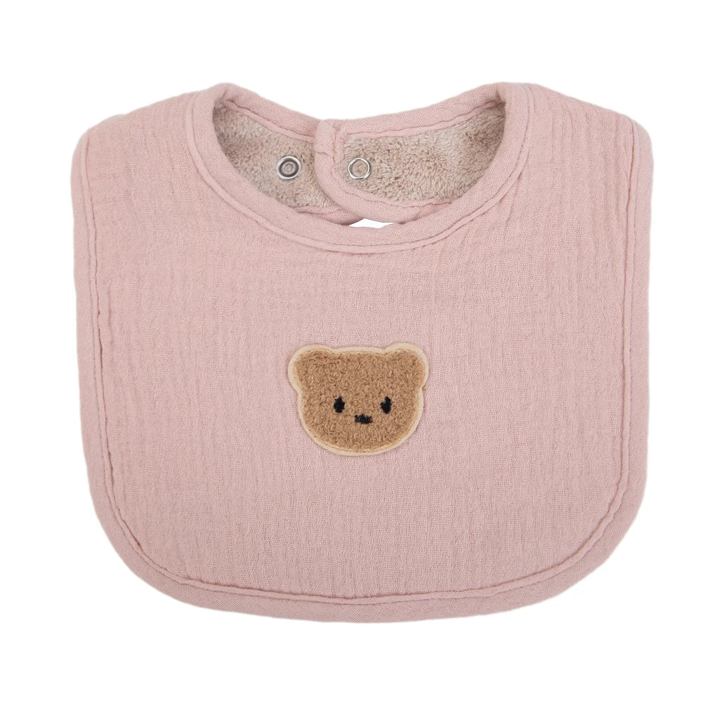 Nette Bär Musselin Baumwolle Baby Lätzchen Speichel Handtuch U-Absorbierende Taschen Koreanische Kinder Kinder Jungen Mädchen Bandanas Fütterung Rülpsen kleidung