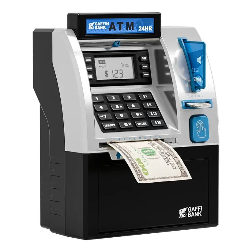 Kinder ATM Automatische Anzahlung Kassierer Maschine Spielzeug Smart Passwort Swipe Karte Sparen Box Kinder Elektronische Sparschwein Weihnachten Geschenk