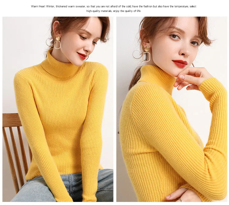 Heliar Damen-Herbstpullover mit Rollkragen, gestrickte, weiche Pullover, Kaschmirpullover, einfache, weiche Pullover für Damen, 2026, Herbst und Winter