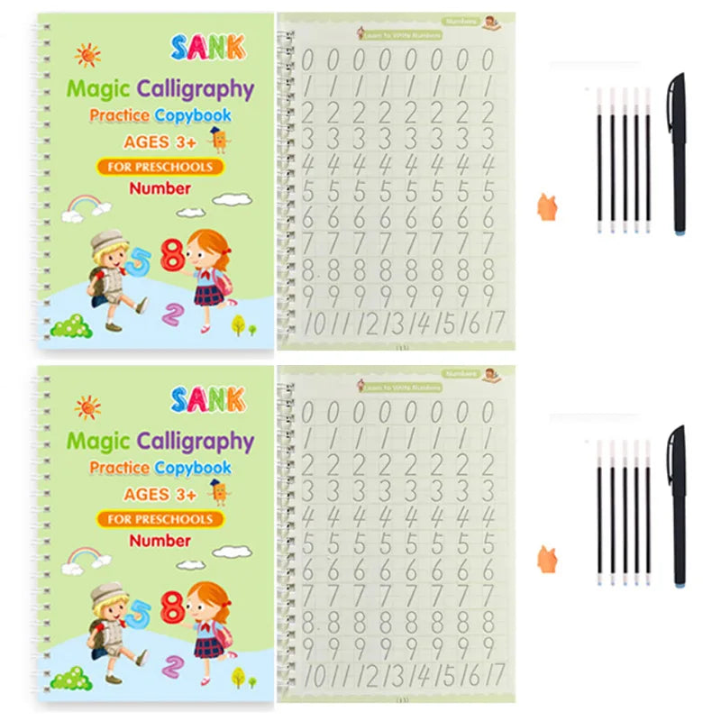 Sank Magic Practice Copybook Stift Vorschulkinder Kalligraphie Englische Version Kostenloses Abwischen Kinder Wiederverwendbares Schreibbuch