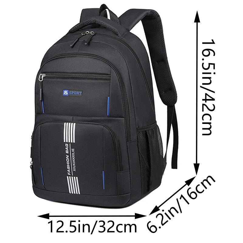 Modischer minimalistischer Herrenrucksack, leichter Nylon-Rucksack mit mehreren Aufbewahrungsfächern für Schule und Wochenendausflüge