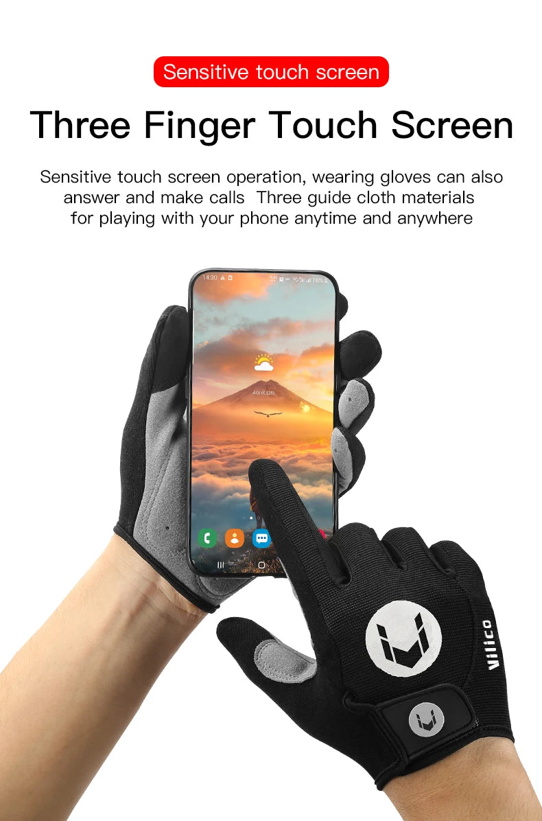 Herbst Winter MTB Radfahren Lange Finger Handschuhe Nicht-Rutsch Verschleiß Shock Proof Atmungsaktive Touchscreen Fahrrad Motorrad Handschuhe Männer