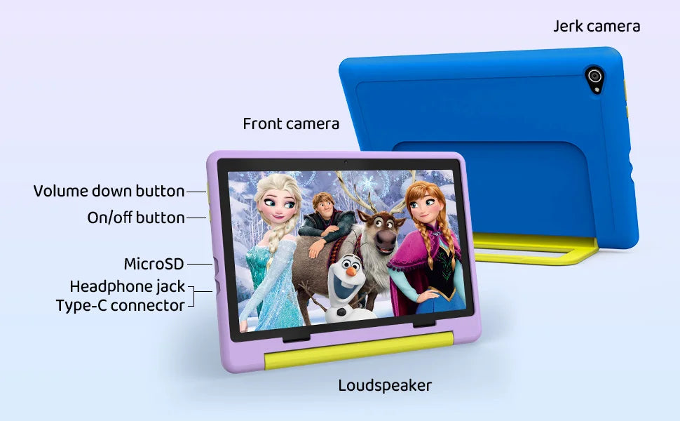 URAO 10 Zoll Android 15 Tablet mit Cartoon-Muster Kinder-Tablet 20GB RAM 64GB ROM Lern- und Spiele-Tablets Kindergeschenke